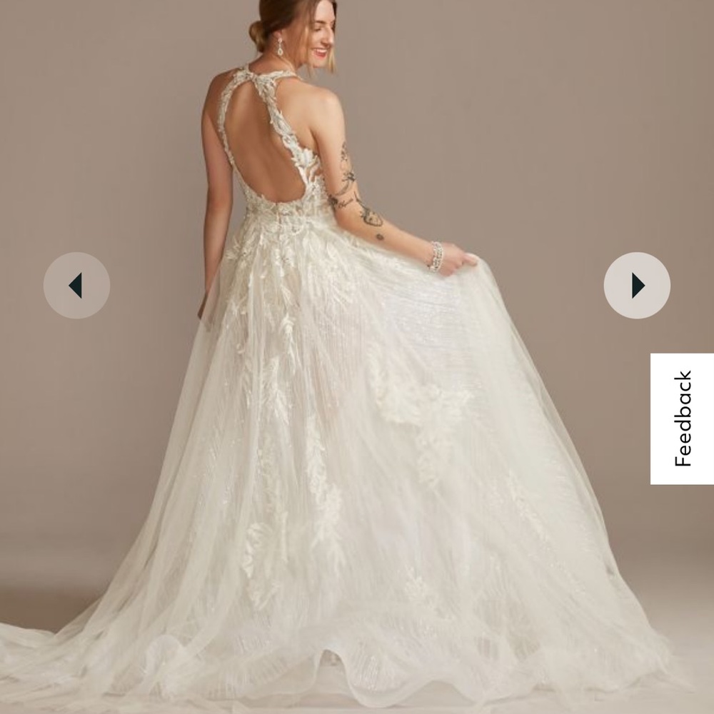 NWT Galina Signature floral open back tulle wedding dress